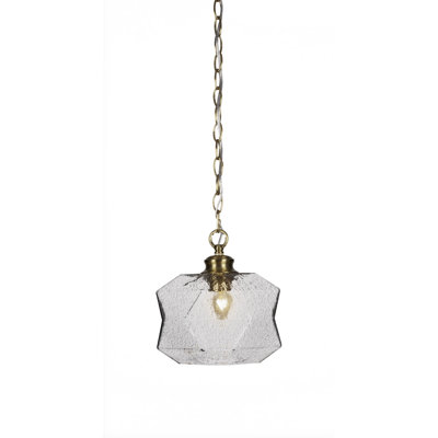 Rocklin Chain Hung Pendant With 8.75" Glass