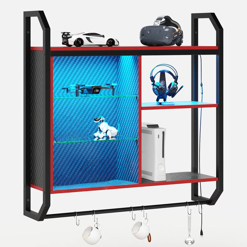 88.6cm H x 84cm W Iron Floating Bookcase