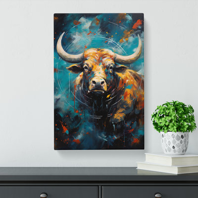Taurus Zodiac Action No.2 - Wrapped Canvas Print