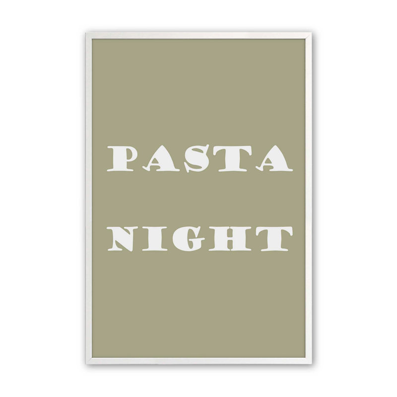 Imprimé Pasta Night, Blanc opaque, H 15 po x l 12 po