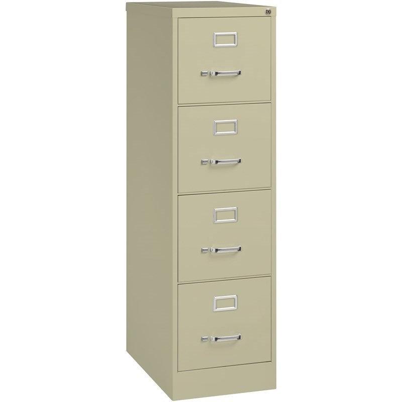  Classeur vertical moderne en métal beige à 4 tiroirs pré-assemblé