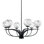 Lustre suspendu 6 lumières Krishelle Cavella au fini noir mat avec verre tourbillon onyx de 5,75 po
