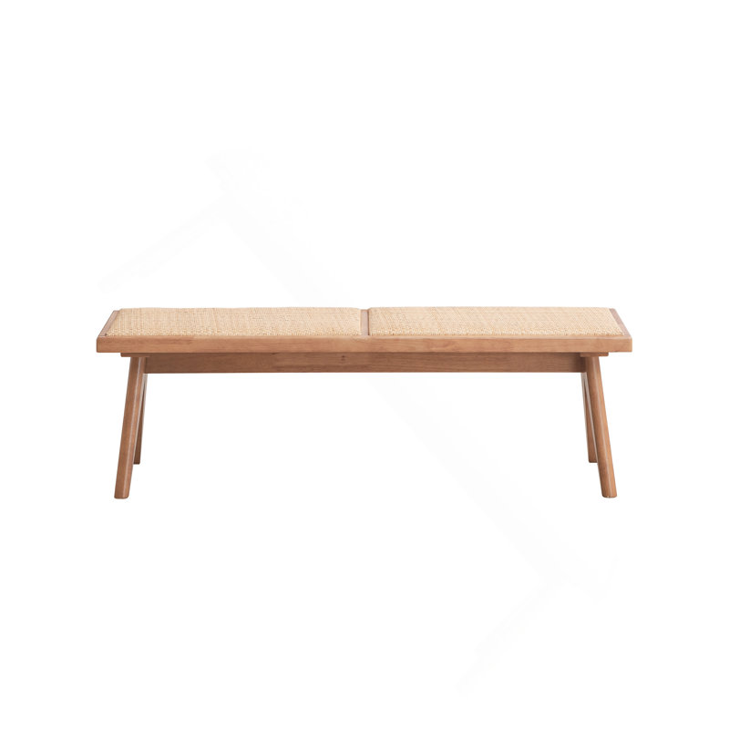 Banc en rotin et finition naturelle