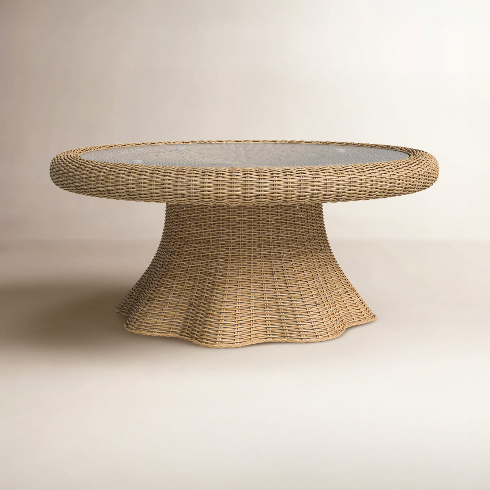 Lacie Scallop Rattan Coffee Table