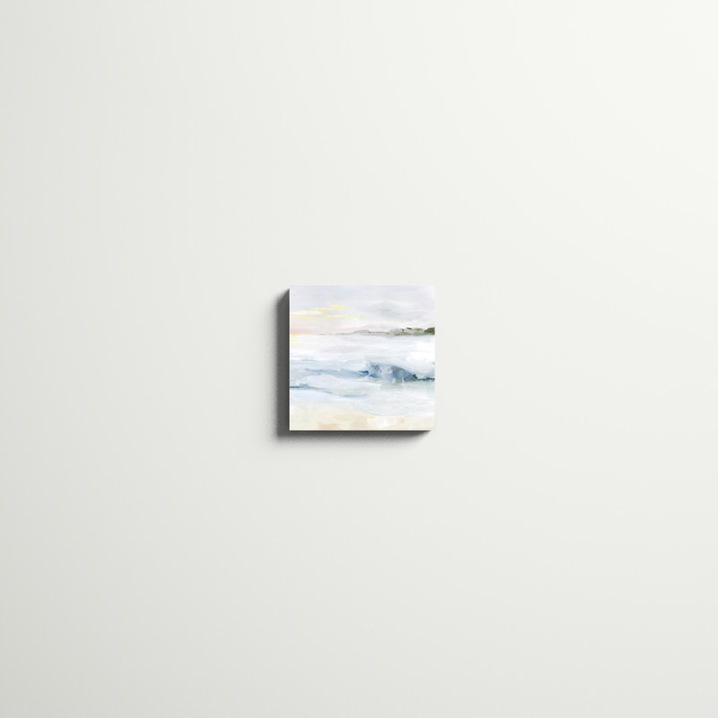 «Surf At Dawn II» par Grace Popp - peinture sur toile tendue, H 12 po x l 12 po