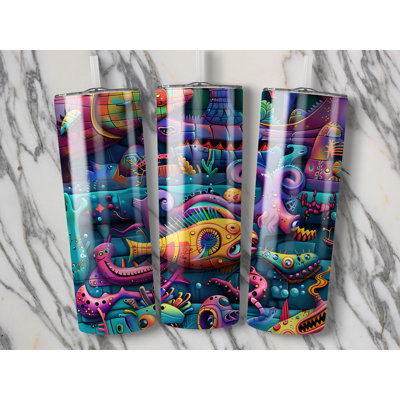 Choose Handmade Tumblers 591 mL Vacuum Insulated Stainless Steel (18/8) Travel Tumbler with Straw
