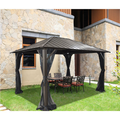 Pavillon de jardin permanent en métal x 10 pi Pavillon de jardin en aluminium