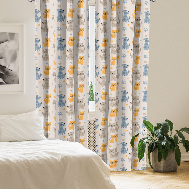 Multicolore rideaux à 4 panneaux East Urban Home, L 56 po x L 95 po