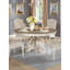 Table de salle à manger 1 pièce Table piédestal blanc antique Table ronde Mobilier en bois massif de style rustique (sans la chaise)-1040286862