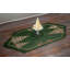 Chemin de table arbres de Noël à volutes dorées et lin vert l 14 po x L 34 po-1153324853