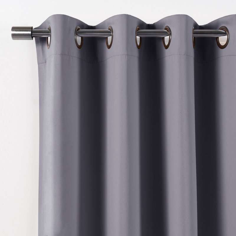 Adina Sevan Solid Thermal Grommet Curtain Panels, 52"W x 84"L, Grey