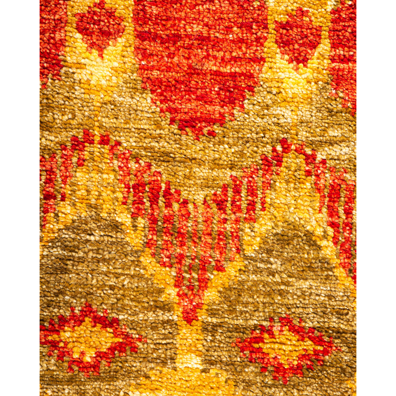Contemporary One-of-a-Kind 2' 7" x 10' 5" Hand Knotted Area Rug