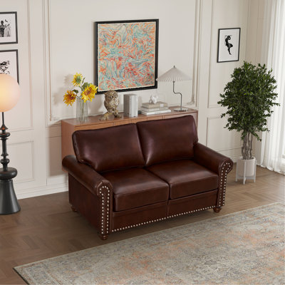 Causeuse de salon en similicuir noir