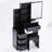 American Design Small Space Vanity Table With Cushioned Stool, Large Sliding Mirror, Multi-layer Storage, Black Dresser Size Left Bedside Cabinet Extra High Capacity Storage For Space,-1920891991