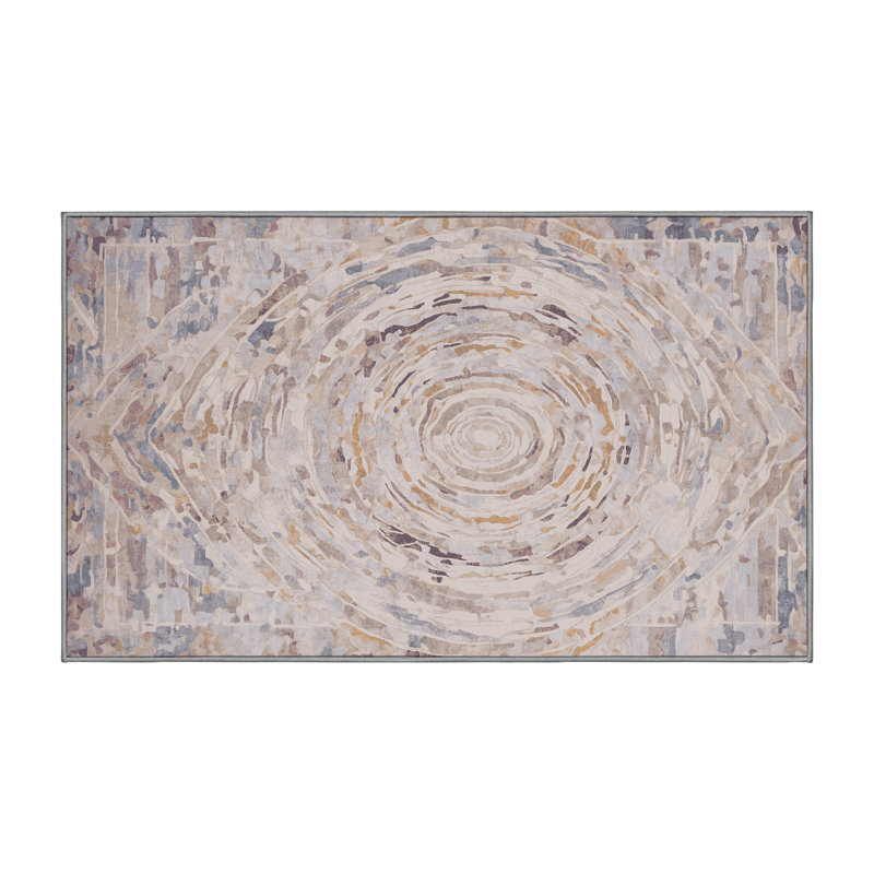 Machine Washable Gray Area Rug, Rectangle 2' x 3'
