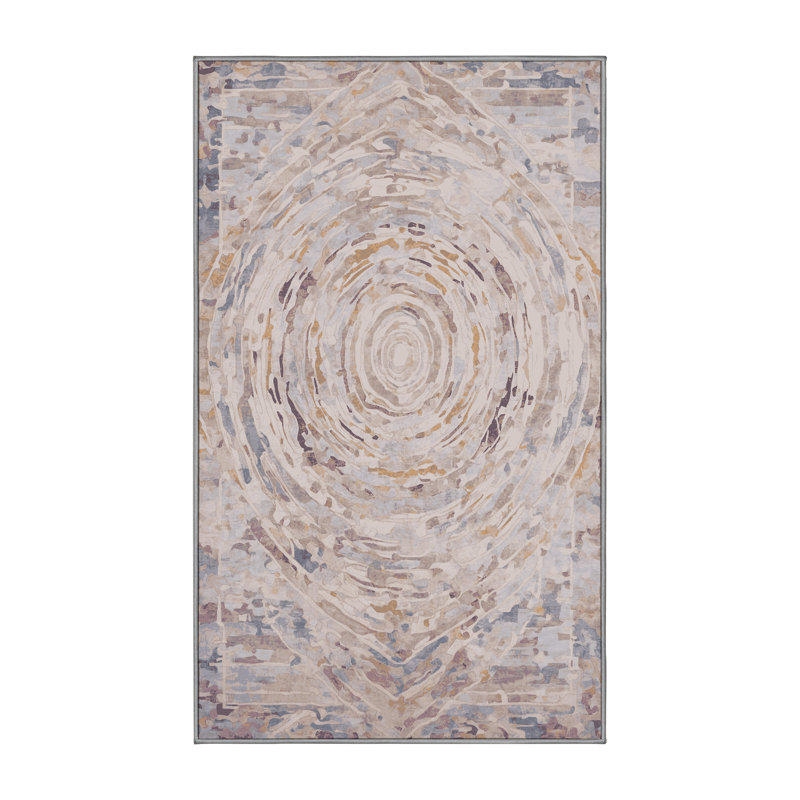 Tapis gris soyeux et moelleux, Rectangle 7 pi x 10 pi