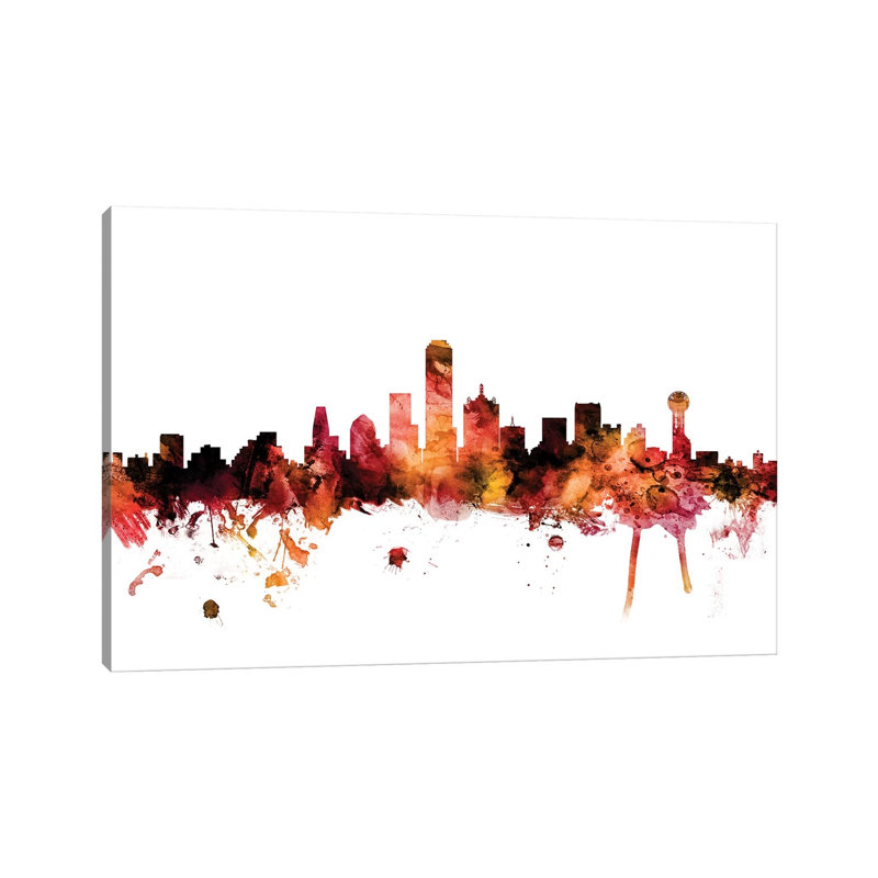 Dallas, Texas Skyline by Michael Tompsett - 1 Piece Wrapped Canvas Wall Art, 30.48 cm H x 45.72 cm W