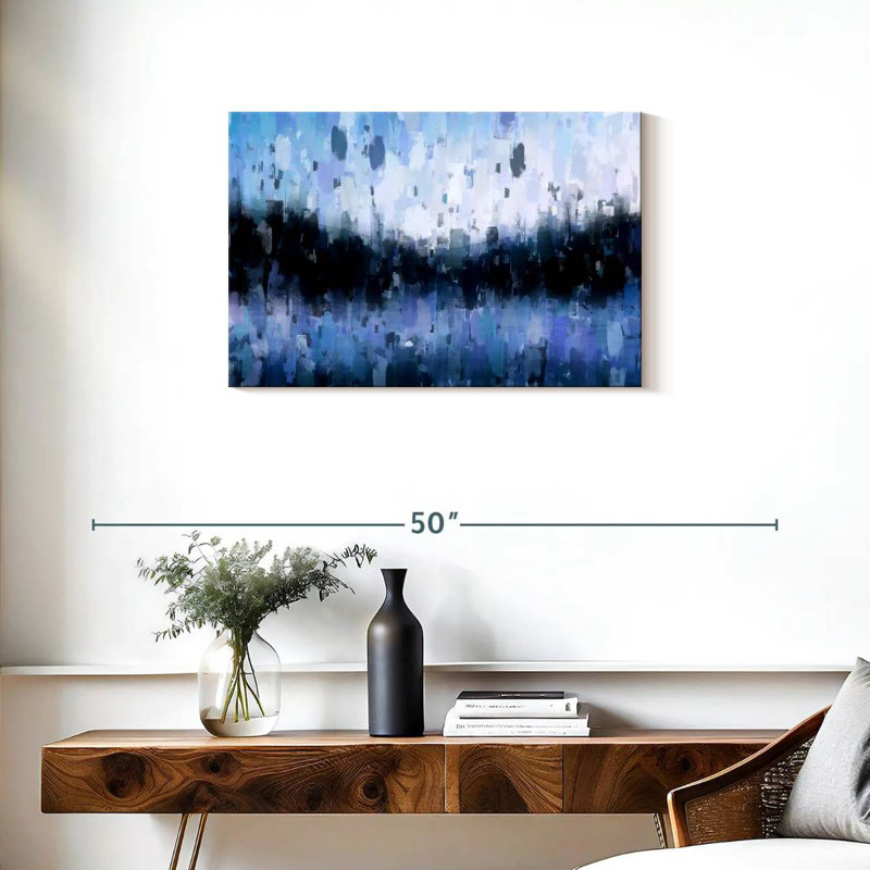 Avery Abstract Navy Blue, 20'' H X 30'' W
