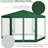 13' X 11' Outdoor Sun Shade Shelter With Sidewalls & Two Doors, For Relaxation Canopy Protective Mesh Parties