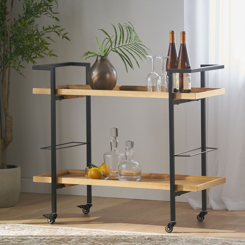 , L 38,0 po x l 16,1 po x H 33,0 po, bois et métal, îlots de cuisine et chariots, naturel