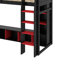 Lit mezzanine simple en bois avec bureau et portemanteaux-1156417030