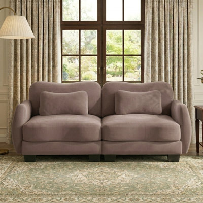 Cloudscape Ergonomic Chenille Sectional for Small Living Room with Lumbar Pillows