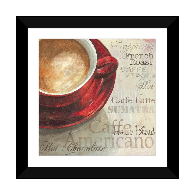 «Latte», impression sur toile, H 16 po x l 16 po x P 1 po, Papier beaux-arts encadré noir, Blanc