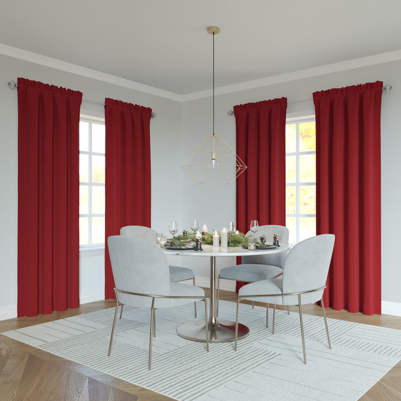 Brown Blackout Rod Pocket Polyester Insulated Drapes