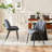 Mackensie Upholstered Dining Chairs Faux Leather Kitchen Chairs with Metal Legs-1464084906