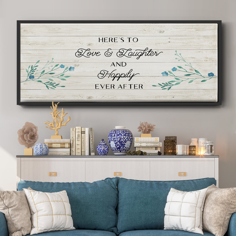 Floral Happily - toile encadrée, H 8 po x l 20 po