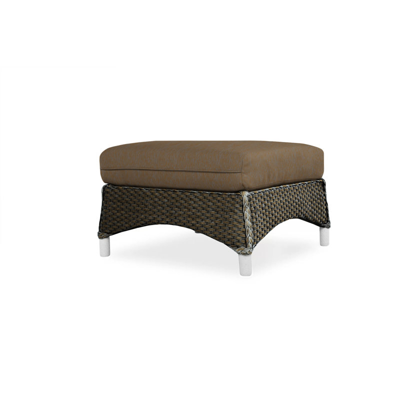 Mandalay Outdoor Ottoman, Decorline Navy, Mink