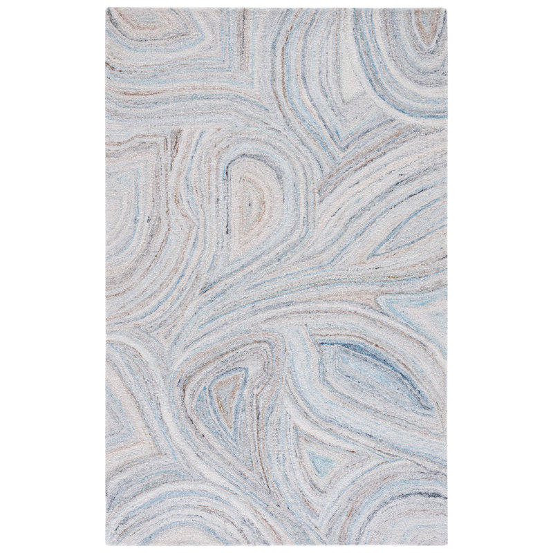 Tapis abstrait beige / bleu Abstract 147, Rectangle 3 pi x 5 pi