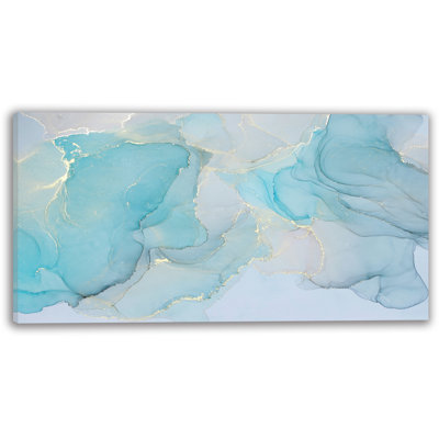 Aqua Dream Abstract Wrapped Canvas Wall Art