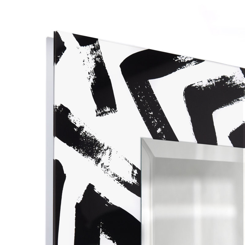 "Intertwined"  Console and Mirror Set on Reverse Printed Beveled Art Glass, by Co-Op artist Mia Xi