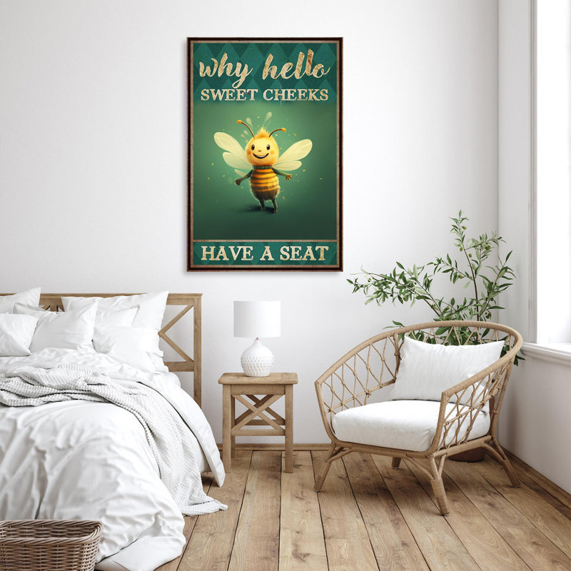 Jabare Bee Why Hello Sweet Cheeks - Rectangle Graphic Art Print On Wrapped Canvas, 36" H x 24" W x 1.25" D