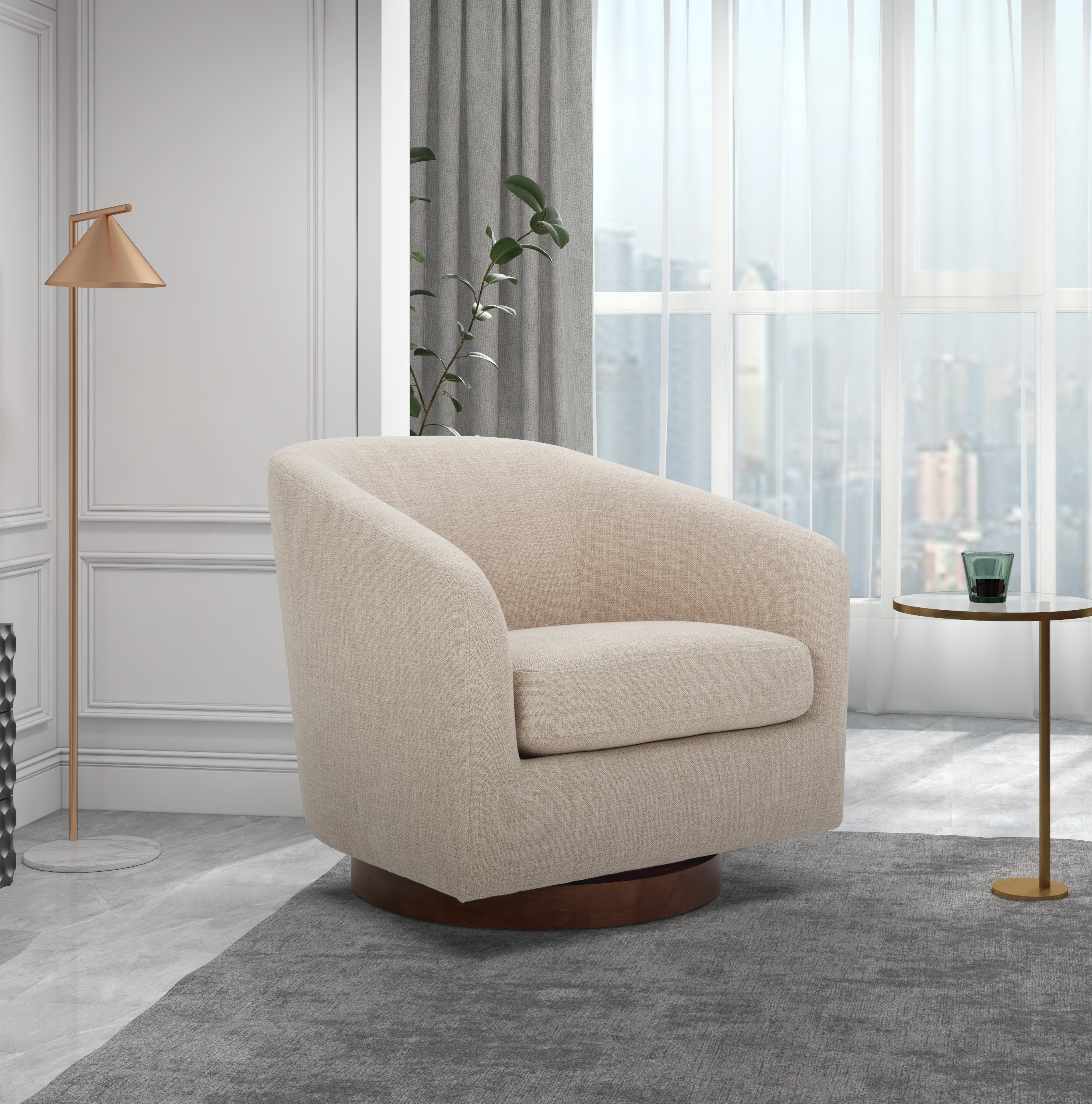 AllModern Fauteuil demi-tonneau pivotant Bennett et Commentaires ...