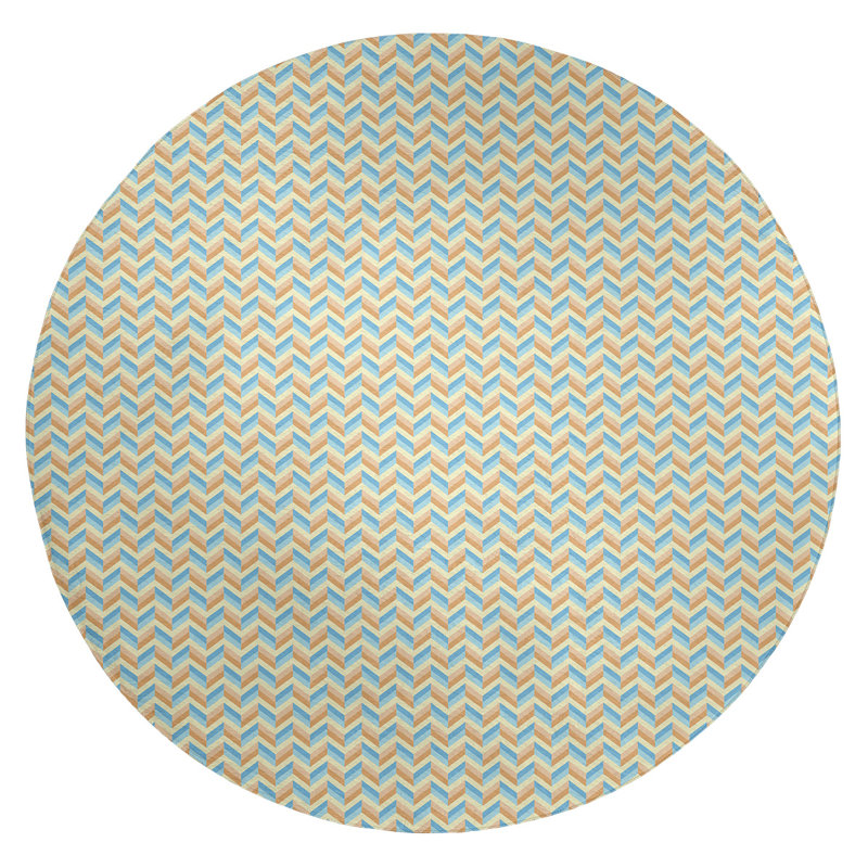 Chenille Chevron Indoor Rug, Round 5'