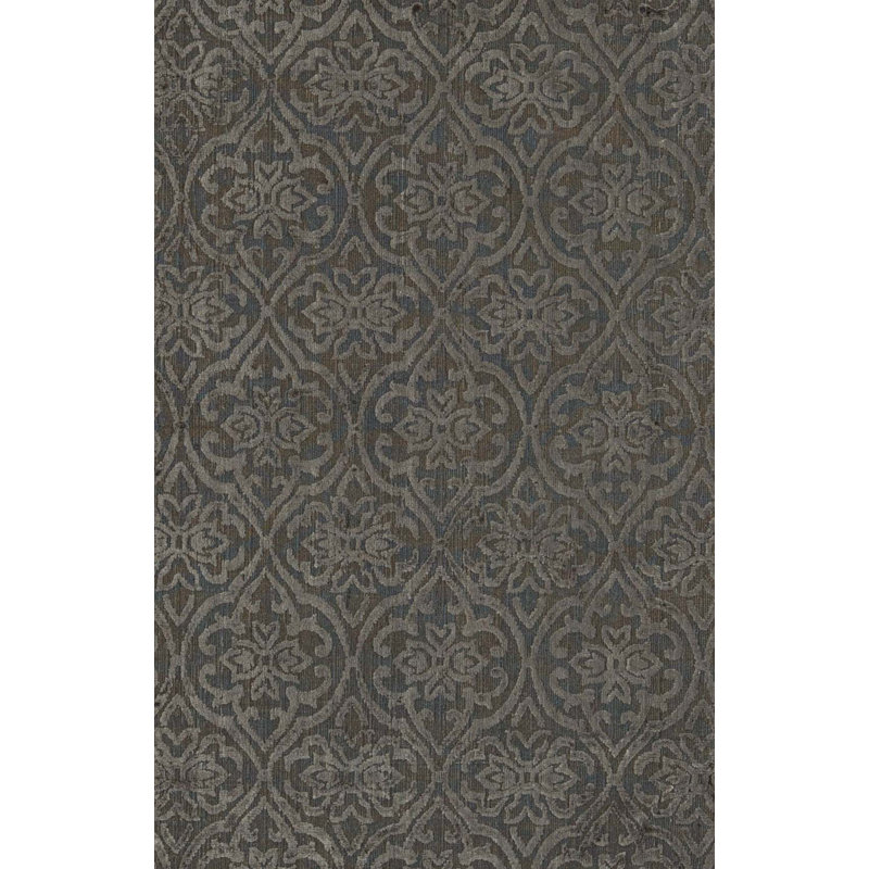 Damask Area Rug in Charcoal
