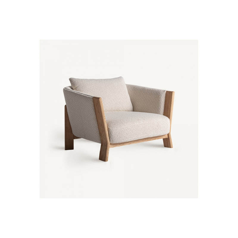 Fauteuil d'appoint Nara, Brun, Beige