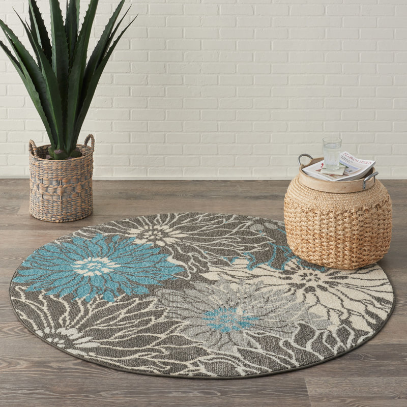 Gehl Floral Indoor Rug, Round 4'