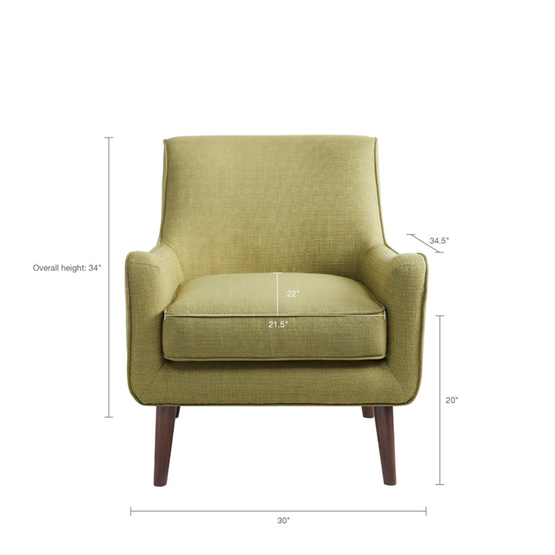 Fauteuil d'appoint de style Mid-Century, Vert