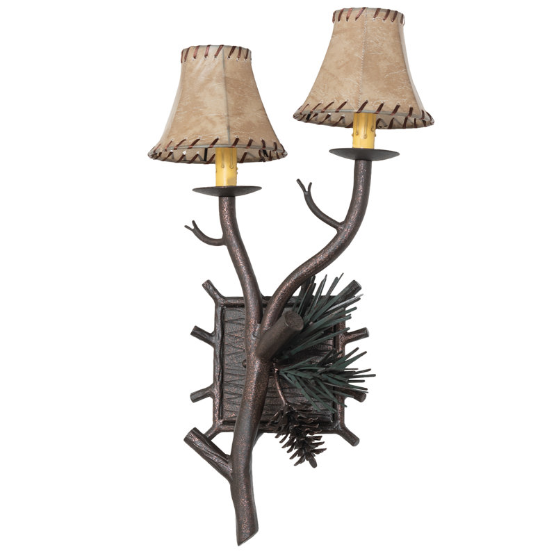 Rustic Lodge Candle Wall Light