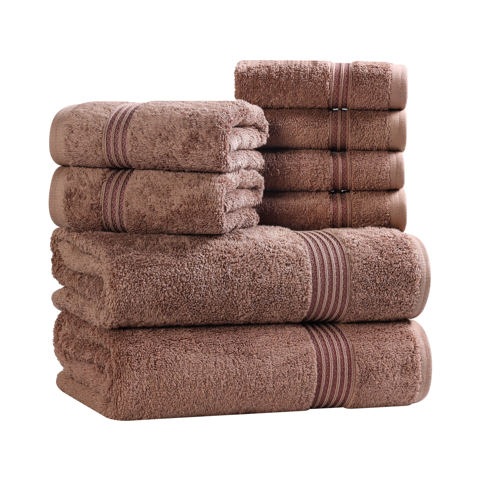 Alexia 8-Piece Egyptian Cotton Towel Set, Mocha