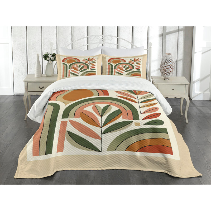 Polyester Floral Coverlet, King Coverlet / Bedspread + 2 Standard Shams