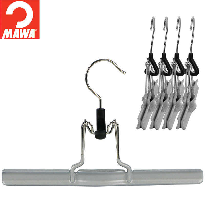 Cintre en métal antidérapant pour jupe / pantalon, Argent