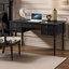 Bureau rectangulaire en bois massif noir avec 5 tiroirs-117812087