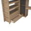 Lit mezzanine double avec garde-robe intégrée, bureau, tablettes de rangement et tiroirs-1342371953