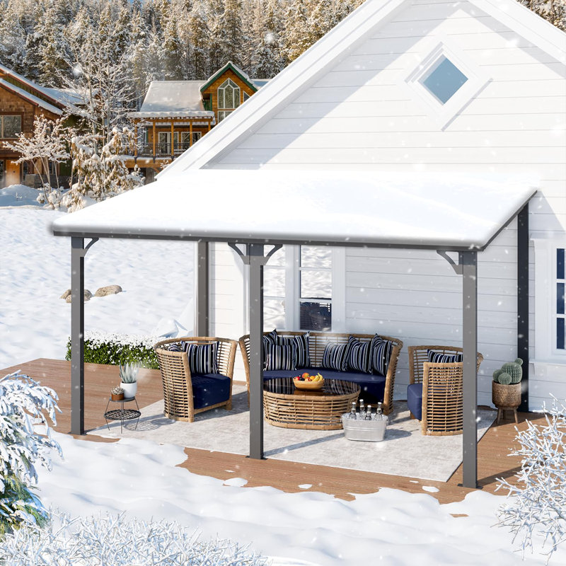 Pergolas et abris de jardin muraux robustes, 98.4" H x 168" W x 120" D