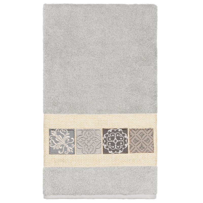 Vivian Midweight Bath Towel, Light Gray