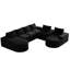 Canapé modulaire moderne en chenille avec méridienne, en forme de L, 4, noir, aucun assemblage requis, éponge à haute résilience et coussins rembourrés à structure double, trois coussins, un coussin pour le cou,-306169900